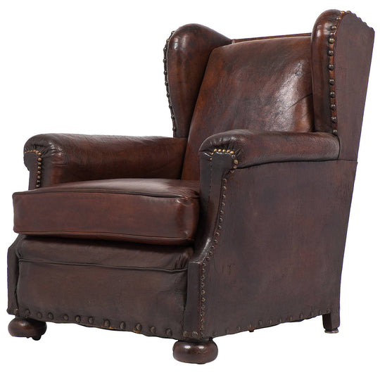 French Vintage Leather Club Chair