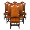 Six Louis XIII Style Leather Dining Chairs