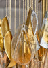 Murano Glass Silver Leaf and Amber Chandelier