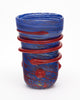 Murano Glass Blue and Red Vase