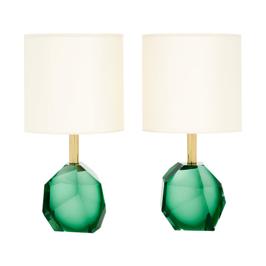 Murano Glass Green Rock Lamps