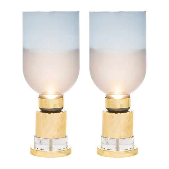 Murano Glass Blue Urn Lamps