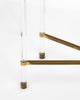 French Lucite and Brass Console Table