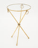 French Bagues Style Vintage Brass Side Table