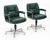 Green Leather Vintage Eurosit Chairs