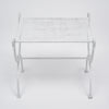 White Metal Curule Stool in the manner of Mategot