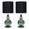 Modernist Green Murano Glass Lamps