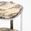 Modernist French Marble and Chrome Side Table