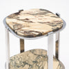 Modernist French Marble and Chrome Side Table