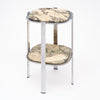 Modernist French Marble and Chrome Side Table