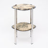 Modernist French Marble and Chrome Side Table