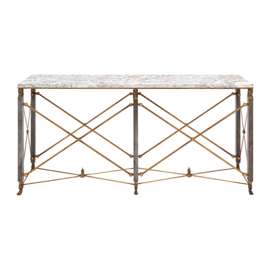 French Empire Console Table with Marble