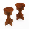 French Vintage Olive Wood Side Tables / Stools