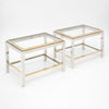 Maison Charles Chrome and Brass Side Tables