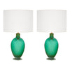 Murano Glass Green and Avventurina Lamps