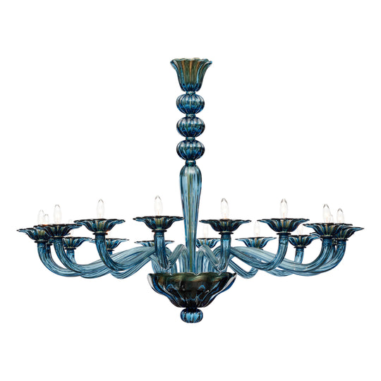 Avio Blue Murano Glass Chandelier, In Stock - on hold