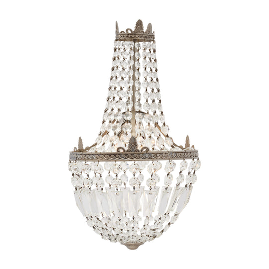 Antique Crystal Silver Chandelier