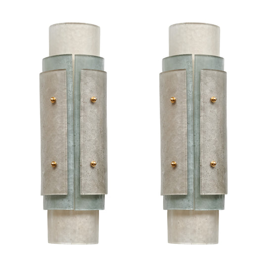 Murano Glass Layered Scavo Sconces