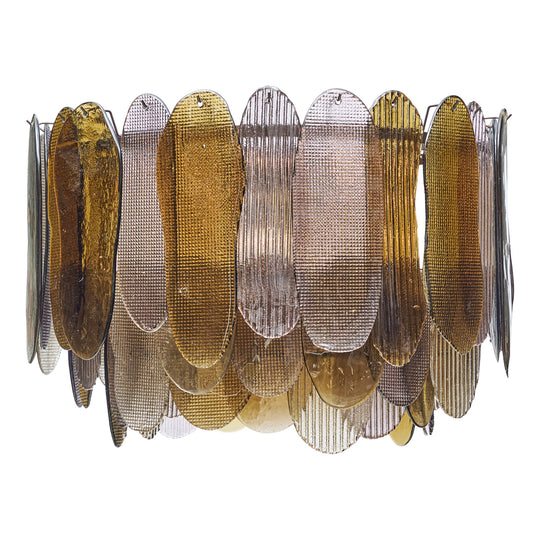 Murano Glass Purple and Amber Chandelier