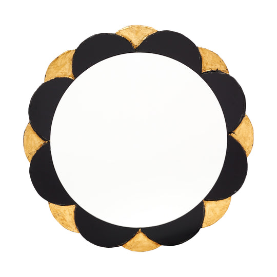 Gold and Black Petal Mirror