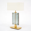 Single Murano Glass Blue and Pink Slab Lamp