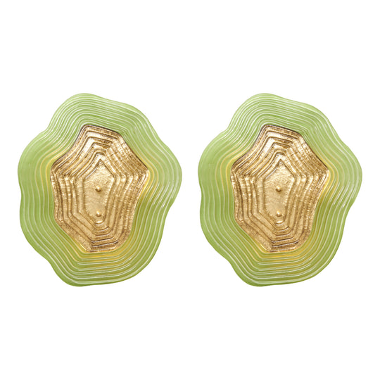 Murano Glass Green and Gold “Macchie” Sconces