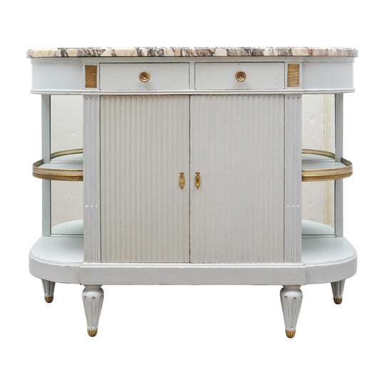 Louis XVI Style Painted Demilune Buffet