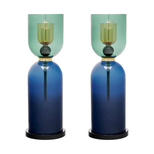 Murano Glass Ettore Sottsass Style Urn Lamps