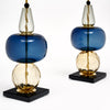 Murano Glass Blue Sottsass Style Lamps, In Stock
