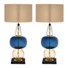 Murano Glass Blue Sottsass Style Lamps, In Stock