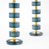 Murano Blue Glass and Brass Modern Lamps, In Stock