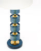 Murano Blue Glass and Brass Modern Lamps, In Stock