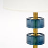 Murano Blue Glass and Brass Modern Lamps, In Stock