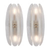 Paneled White Murano Glass Sconces, In Stock