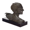 French Vintage Bronze Jean Mermoz Bust by Charles Ruchot