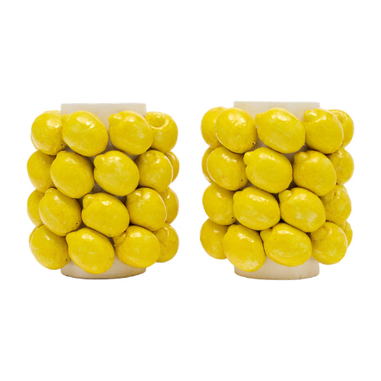 Italian Mid-Century Period Ceramic Lemon Vases