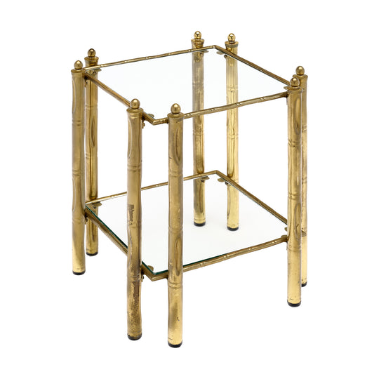 Brass Modernist French Side Table