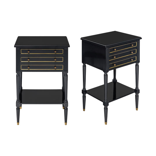 Pair of Louis XVI Ebonized Side Tables