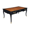 French Louis XV Writing Desk, Ebonized Mahogany, Leather, 19th Century - On Hold