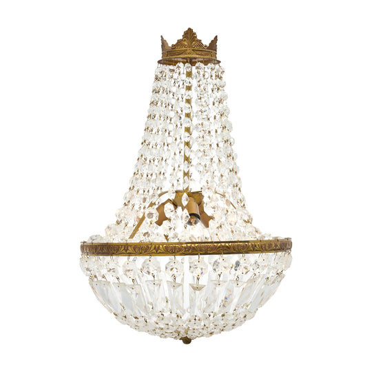 Elegant Crystal Empire Style Chandelier, French, Antique, 1930s