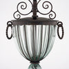 Art Nouveau Style Table Lamp, French, Glass, Iron, Vintage 1930s