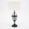 Art Nouveau Style Table Lamp, French, Glass, Iron, Vintage 1930s