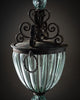 Art Nouveau Style Table Lamp, French, Glass, Iron, Vintage 1930s