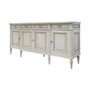 Painted Louis XVI Buffet, French, Carrara Marble, Antique 1920s