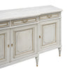 Painted Louis XVI Buffet, French, Carrara Marble, Antique 1920s
