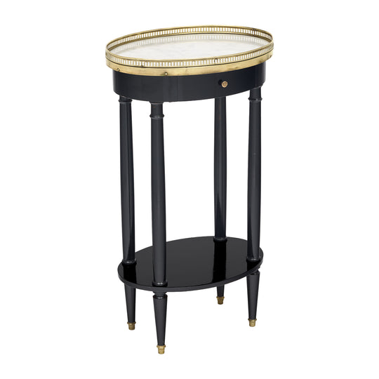 Oval, Louis XVI Style Side Table, Ebonized, French, 1920s