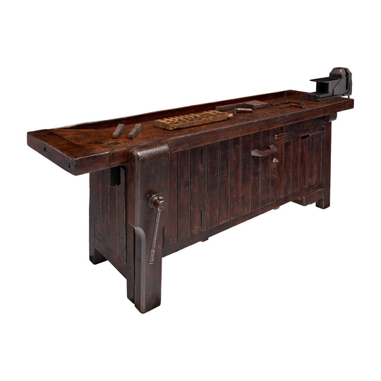 Industrial, French Workbench, Oak, 1900s