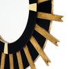 Modernist, Spanish Sunburst Mirror, Gold Leaf and Black Glass
