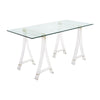 Period Mid-Century Modern, Lucite and Glass Desk, French
