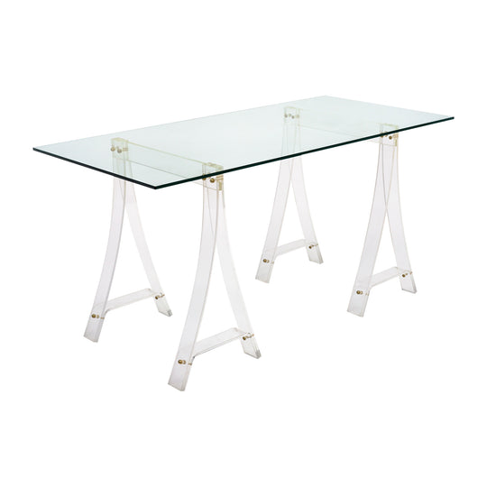 Period Mid-Century Modern, Lucite and Glass Desk, French